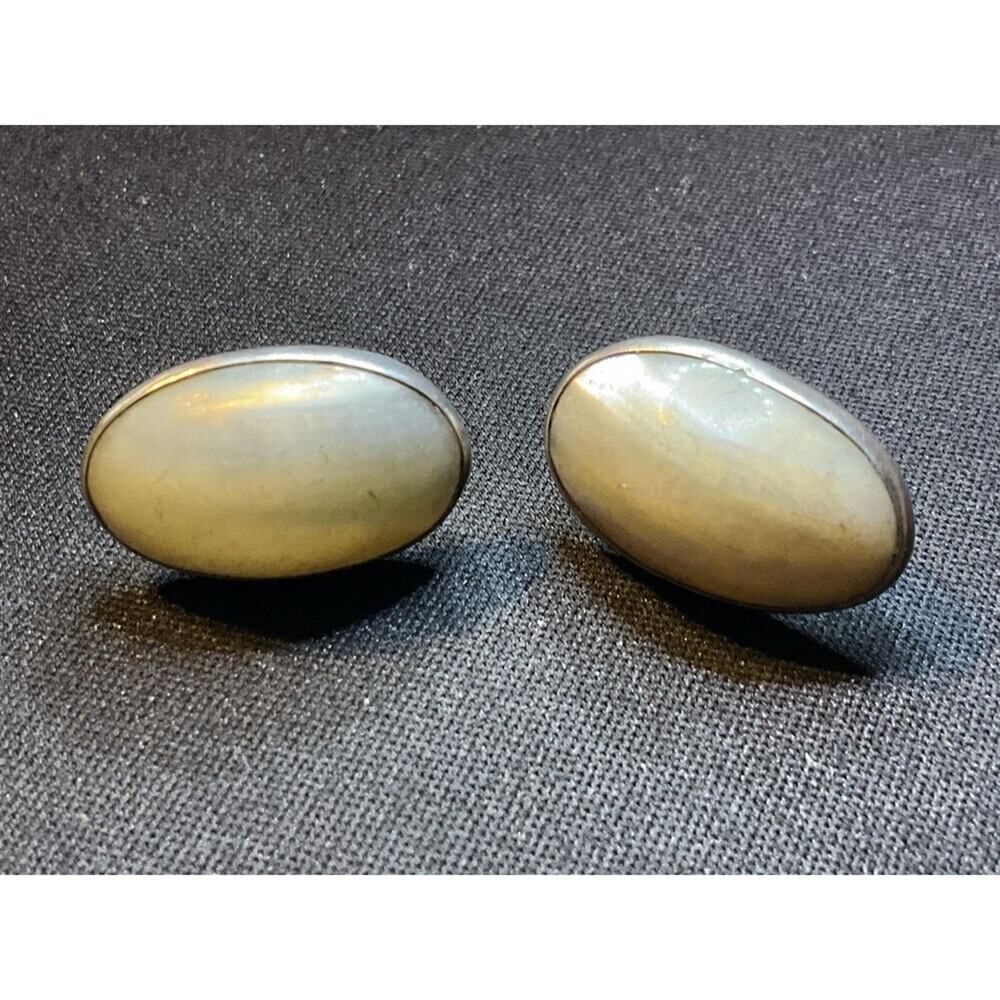 925 Silver Mexico Post Pearl Earrings Signed Cerro Blanco